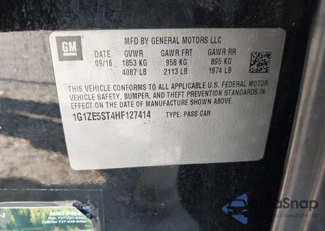 2017 Chevrolet Malibu 1Lt из США, поврежденный, VIN 1G1ZE5ST4HF127414